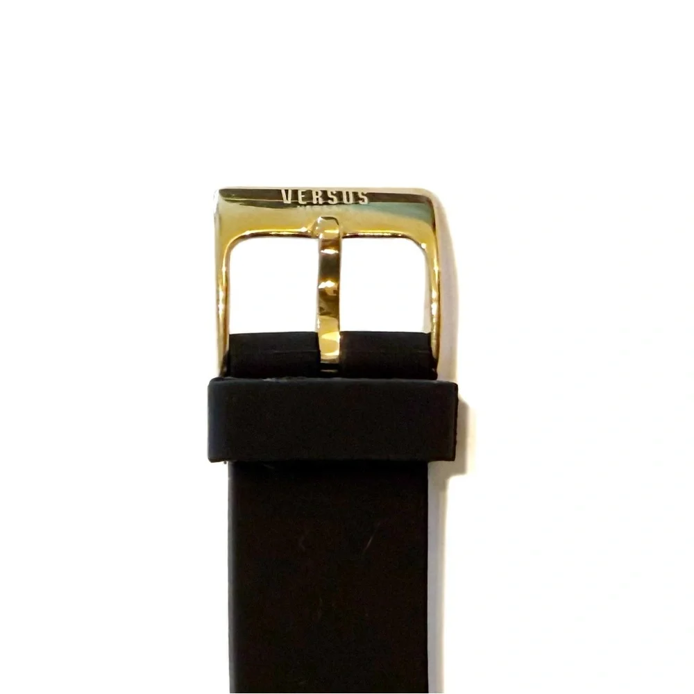 VERSACE Versus Versace Black Gold Lion Head Stainless Steel & Silicone Watch NWT - Picture 7 of 13